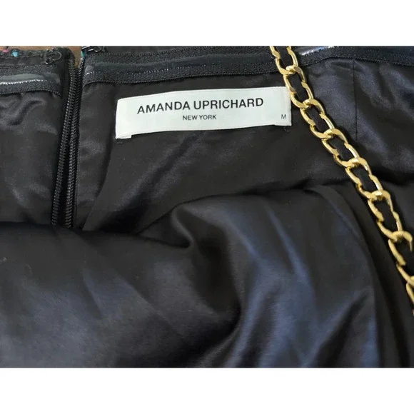 Amanda Uprichard Size M Tweed Belted Hasley Dress Mini Bodycon Multicolor ￼ - Picture 7 of 8